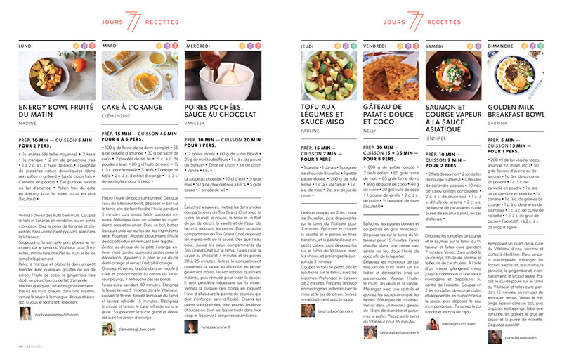 menu de la semaine